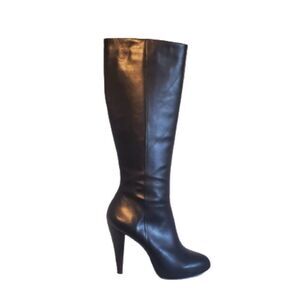 GIANNI BINI Black Leather Over The Knee Boots Size 9.5